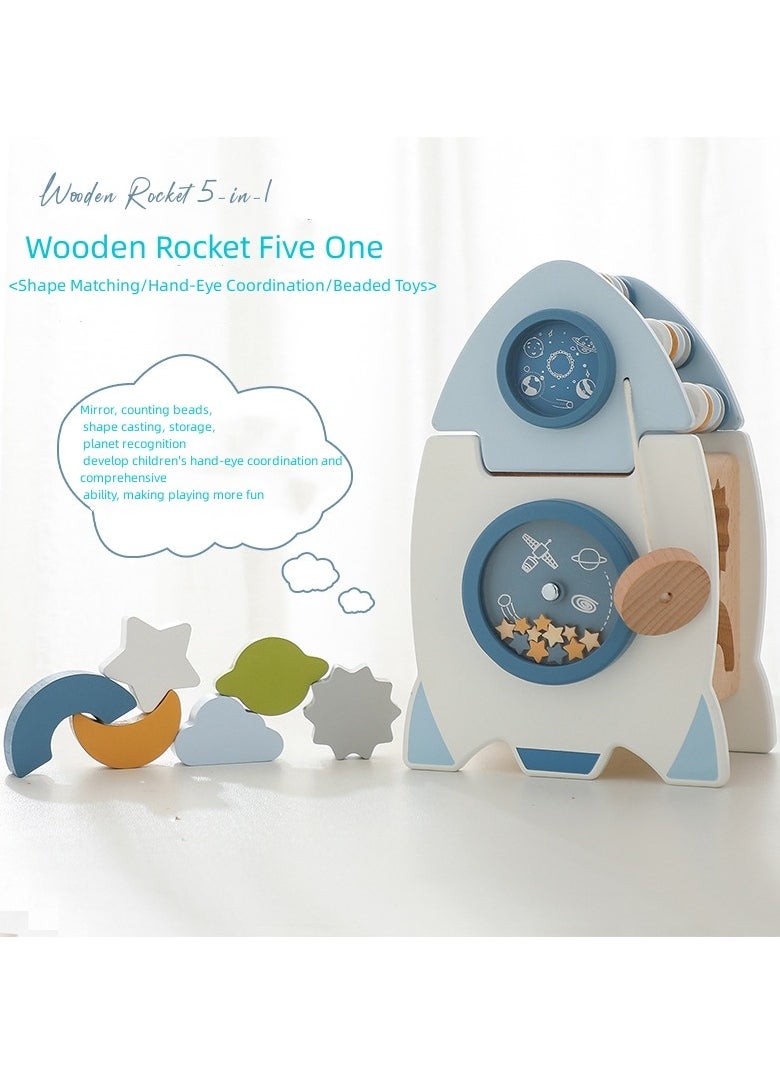 M MIAOYAN - Montessori toys, rocket model activity busy cubes for kids or toddlers imagination play, balance stacking, block sorting, shape matching to enhance hand motor skills and concentration - Image 1