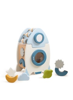 M MIAOYAN Montessori toys, rocket model activity busy cubes for kids or toddlers imagination play, balance stacking, block sorting, shape matching to enhance hand motor skills and concentration  - Image 1