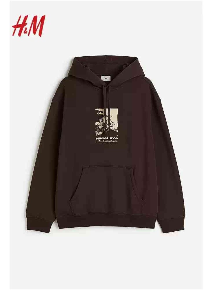H and M - HM New Casual And Fashionable Loose Printed Hoodie - Image 1