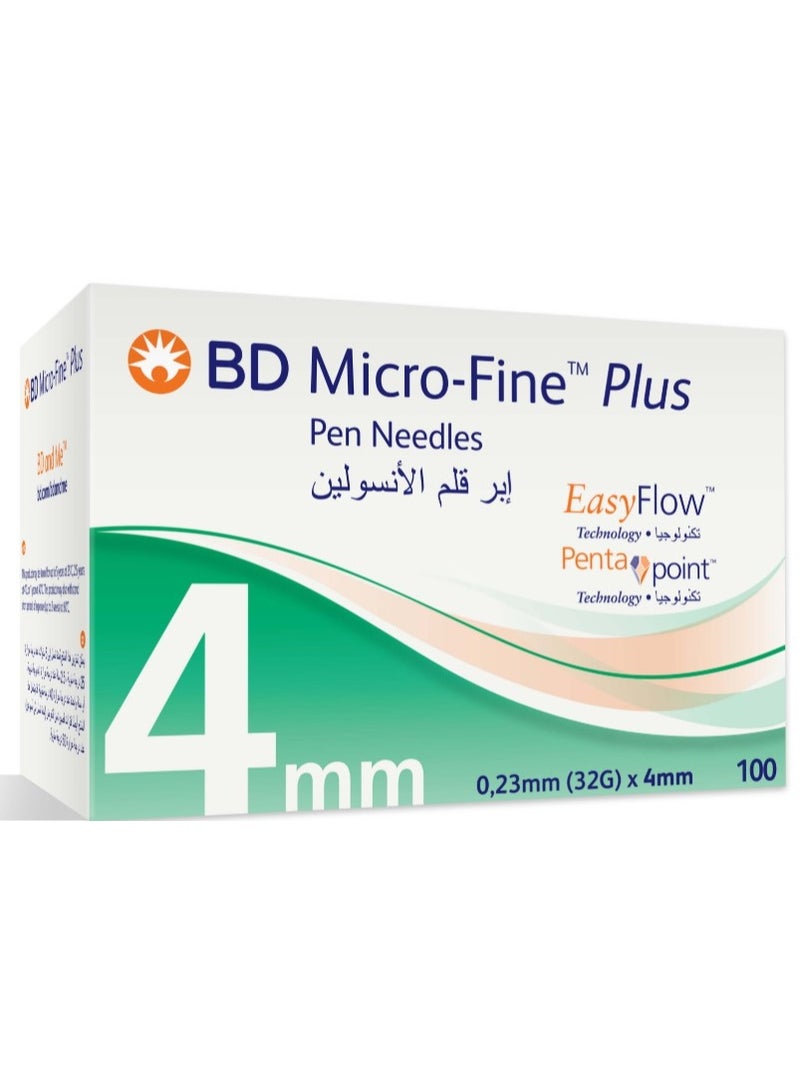 BD Micro-Fine إبر قلم الأنسولين بي دي مايكرو - فاين بلس، 32 جم × 44 مم، 100 قطعة - Image 1