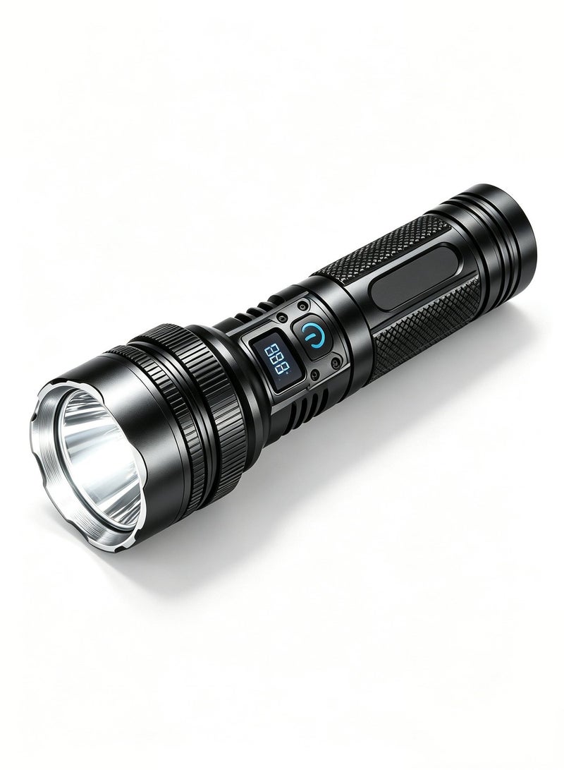 Nariele SD-WH911 Rechargeable LED Flashlight, Digital Power Display Zoomable Super Bright Torch, Strong Flashlight, Rechargeable Flashlight, Outdoor Flashlight，Type-C Charging Portable Waterproof Flashlight For Outdoor Camping Emergency - Image 1