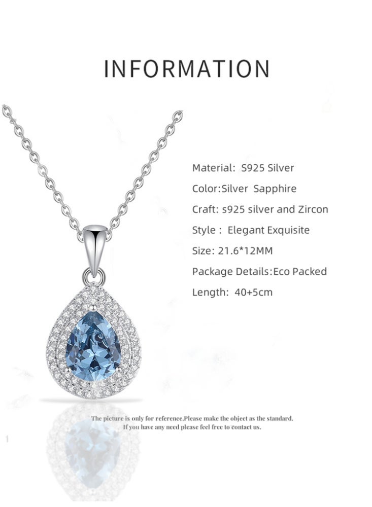 V-Shape Water Drop Pendant Necklace and Stud Earrings with Full Crystal Diamonds, Wedding & Evening Party Gift - Image 3