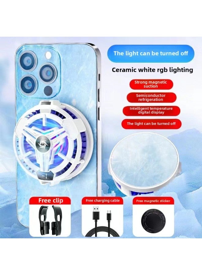 The Latest Magnetic Suction SL10 SL Wired Plug-in Battery Life Cooling Heat Dissipation Live Broadcast Smooth No Fever No Catton-Product Color:SL10 Magnetic Suction + Clip Digital Display White