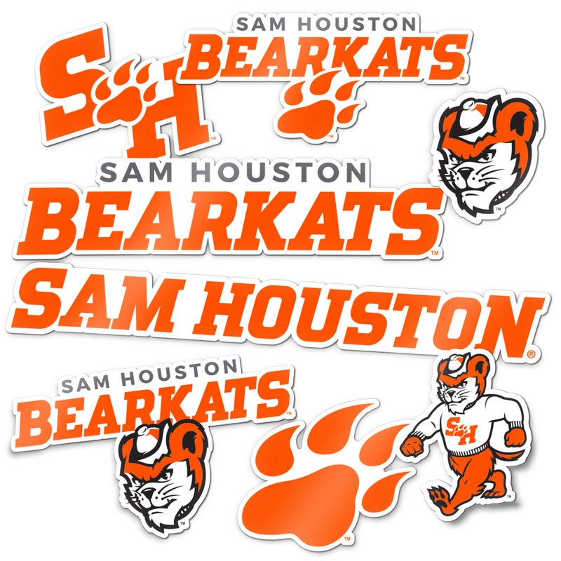 Desert Cactus Sam Houston State University Sticker SHSU Bearkats Sticker Vinyl Decals Laptop Water Bottle Car Scrapbook Sheet T2 Type 2