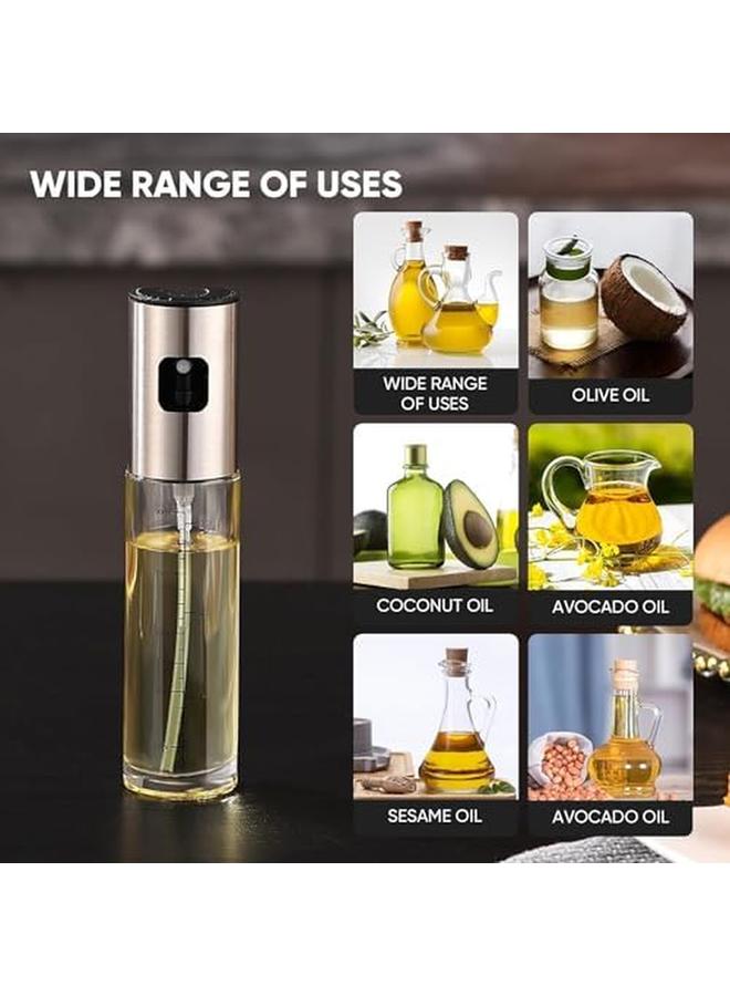 إي سي في في موزع بخاخ زيت الزيتون، زجاجة رذاذ للزيت، بخاخ زجاجي متعدد الاستخدامات، زجاجة زيت زيتون للطبخ، زجاجة خل زجاجية للطبخ، الخبز، الشواء، الشوي - Image 4