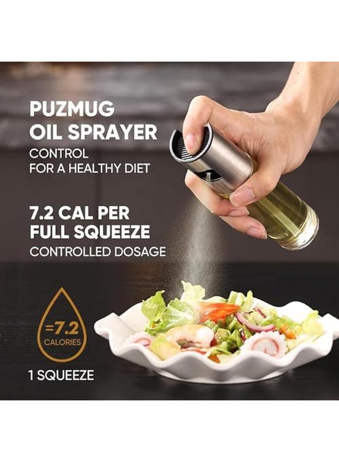 إي سي في في موزع بخاخ زيت الزيتون، زجاجة رذاذ للزيت، بخاخ زجاجي متعدد الاستخدامات، زجاجة زيت زيتون للطبخ، زجاجة خل زجاجية للطبخ، الخبز، الشواء، الشوي - Image 3