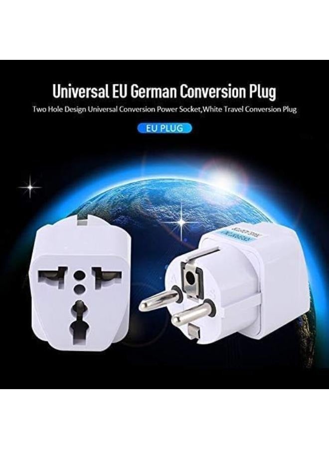 3 Pieces Travel Power Adapter, Universal Type E/F 2-pin Plug Adapter Outlet, Adaptor for USA to Europe | EU Socket 3 Pieces | Use In Norway, Korea, Spain, Greece, Russia, Iceland - Image 4