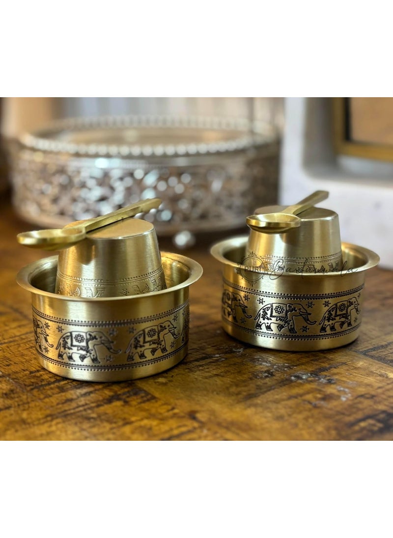 PURI BARTANWALA Elephant Marathon BrassPital DABARA Set 100 Ml Set of 2