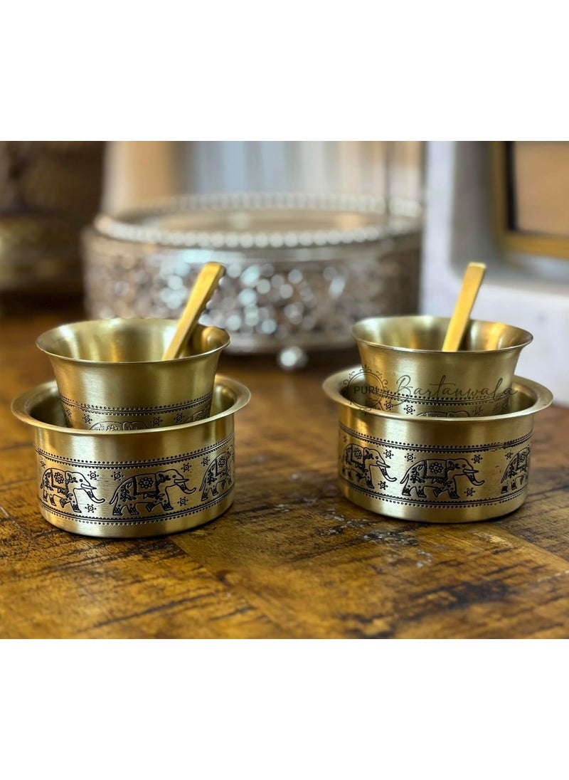 PURI BARTANWALA Elephant Marathon BrassPital DABARA Set 100 Ml Set of 2