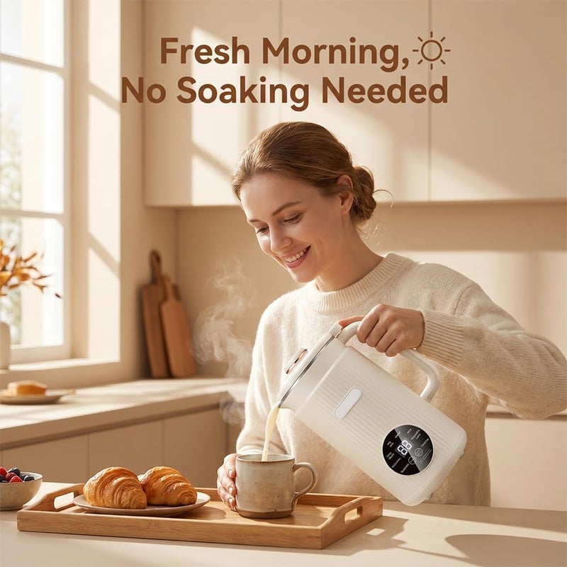 41oz 8-in-1 Nut Milk Maker, Auto Clean, 12H Delay Function and 6H Warm | 304 food-grade stainless steel soy milk maker machine for almond, oat, coconut, plant milk, 8 cooking modes, 10-blade  cutter - Image 2