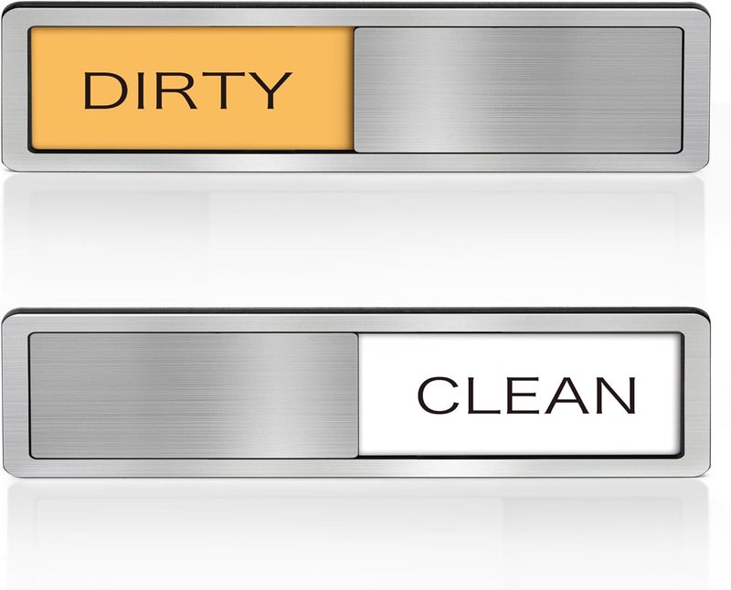 Abudada Dishwasher Clean Dirty Sign-Stainless Steel Clean Dirty Magnet for Dishwasher,Dishwasher Slider Easy To Indicator - Kitchen Gadgets - Image 1