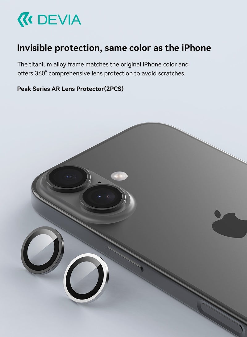 ديفيا واقي عدسة آيفون 17 أسود – زجاج مقوّى مع إطار تيتانيوم حماية فاخرة بتقنية AR مزدوجة ووضوح فائق 99% - Image 3
