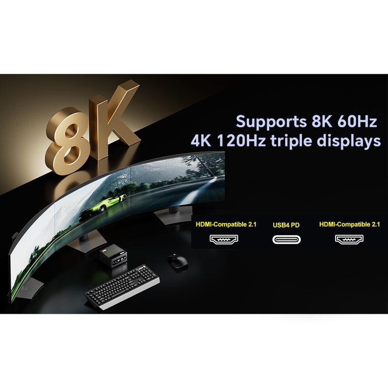 حاسوب ميني AOOSTAR ويندوز 11 برو 32 جيجابايت ذاكرة LPDDR5 512 جيجابايت SSD، كمبيوتر مكتبي ميني بمعالج AMD Ryzen™ 7 6800H، 8 أنوية 16 خيط، BIOS قابل للتعديل، WIFI6، بلوتوث 5.2، منفذي LAN مزدوجين 2.5G، USB3.2، يدعم 4K@120Hz - Image 2