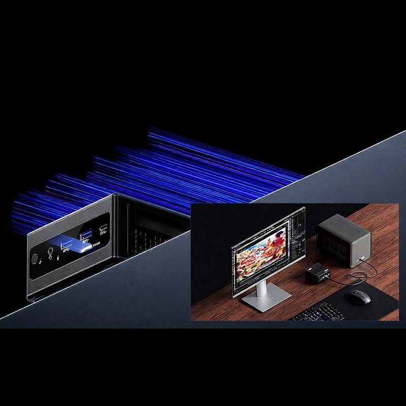 حاسوب ميني AOOSTAR ويندوز 11 برو 32 جيجابايت ذاكرة LPDDR5 512 جيجابايت SSD، كمبيوتر مكتبي ميني بمعالج AMD Ryzen™ 7 6800H، 8 أنوية 16 خيط، BIOS قابل للتعديل، WIFI6، بلوتوث 5.2، منفذي LAN مزدوجين 2.5G، USB3.2، يدعم 4K@120Hz - Image 4