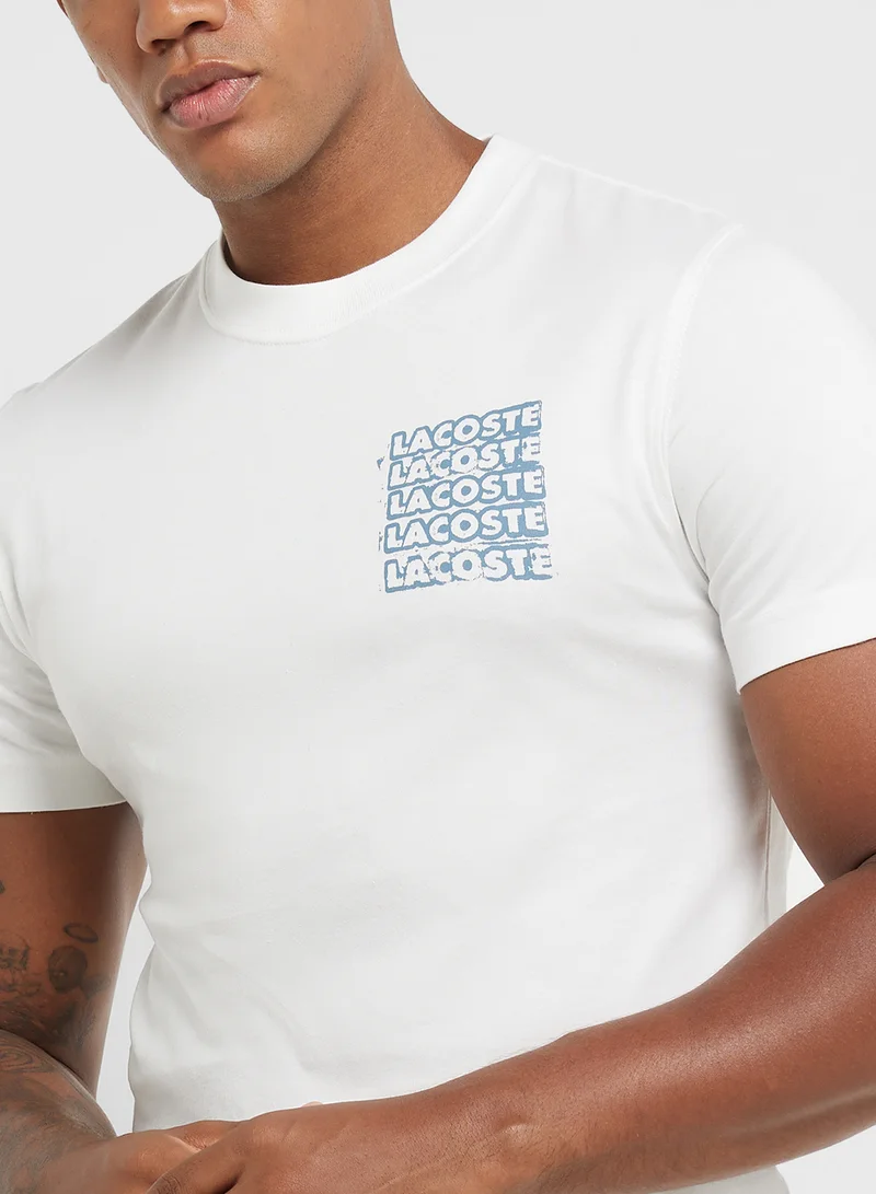 LACOSTE Logo Graphic Crew Neck Short Sleeve T-Shirt