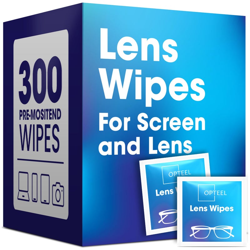 OPTEEL Screen Cleaner Wipes – Quick Dry, Streak-Free Screen Wipes for Electronics, Phones, Computers, Cameras, and All Lenses, Soft & Gentle, 300ct, Pre-Moistened & Individually Wrapped - Image 1