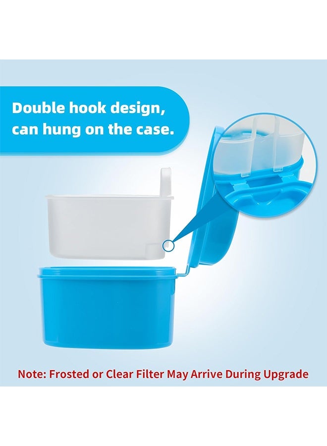 حافظة طقم أسنان مكونة من قطعتين، حافظة واقي فم للأسنان، صندوق حمام طقم الأسنان مع سلة مصفاة وغطاء مقاوم للماء - Image 4