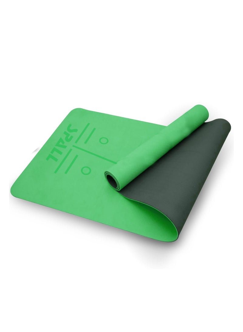 Spall Exercise Yoga Mat Non Slip Mat With Position Lines And Texture Surface TPE Eco Friendly Sweat Proof Anti Tear Ideal For Yoga Pilates And Exercises Suitable For Men And Women - Image 1
