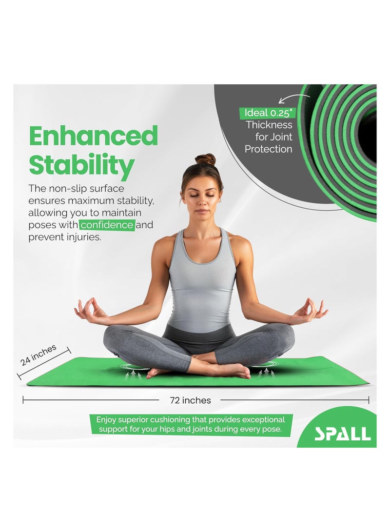 Spall Exercise Yoga Mat Non Slip Mat With Position Lines And Texture Surface TPE Eco Friendly Sweat Proof Anti Tear Ideal For Yoga Pilates And Exercises Suitable For Men And Women - Image 2
