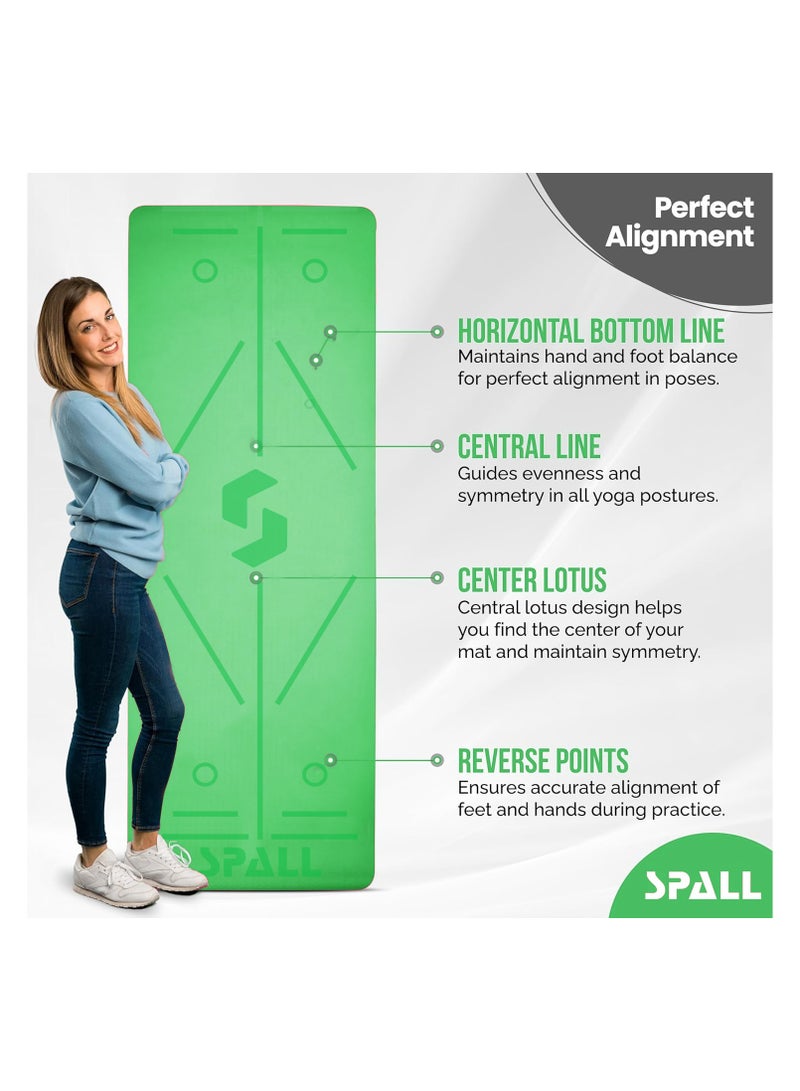 Spall Exercise Yoga Mat Non Slip Mat With Position Lines And Texture Surface TPE Eco Friendly Sweat Proof Anti Tear Ideal For Yoga Pilates And Exercises Suitable For Men And Women - Image 3