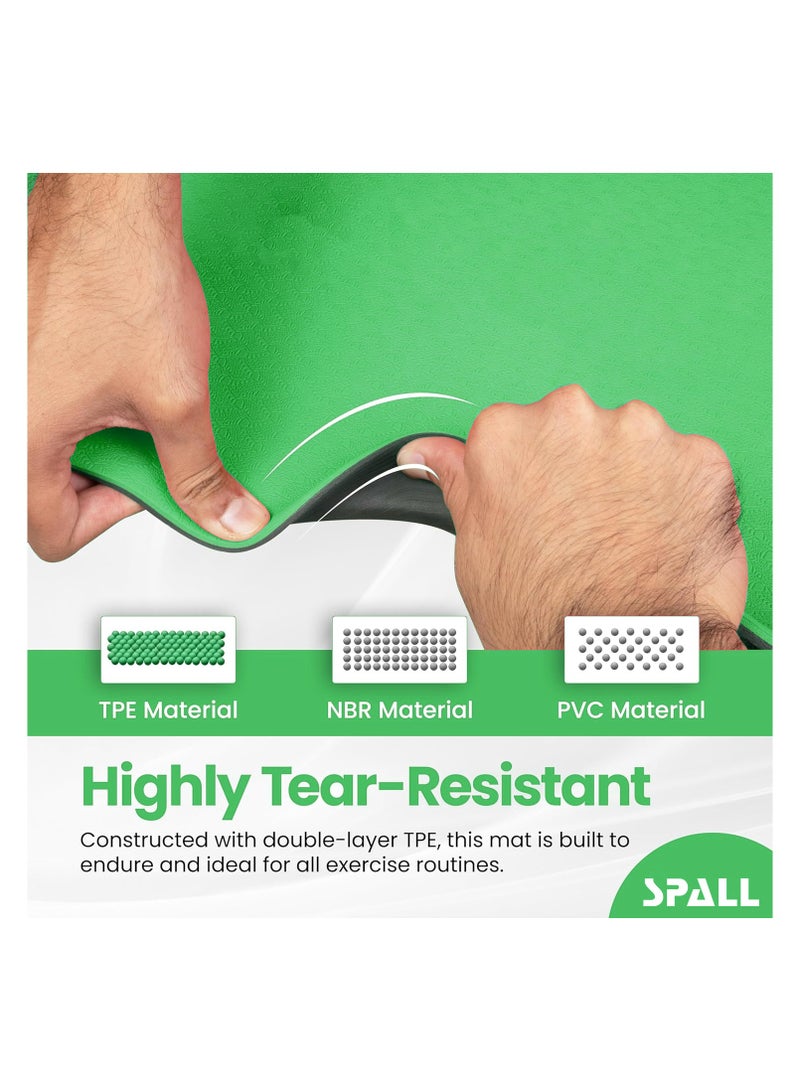 Spall Exercise Yoga Mat Non Slip Mat With Position Lines And Texture Surface TPE Eco Friendly Sweat Proof Anti Tear Ideal For Yoga Pilates And Exercises Suitable For Men And Women - Image 4