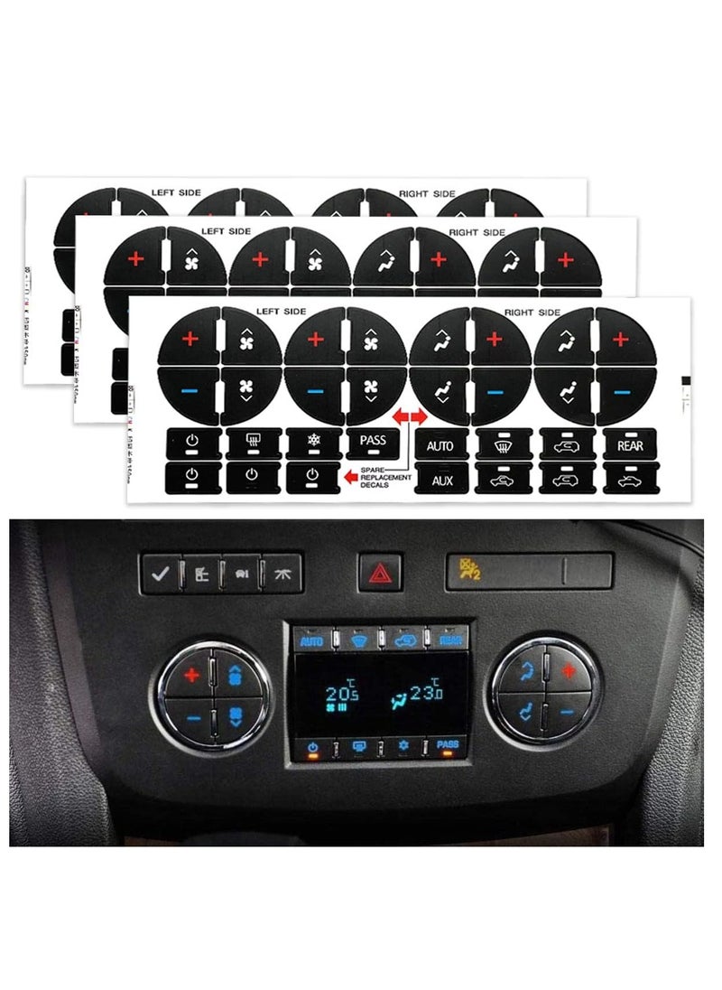 ECVV 3PCS AC Dash Button Sticker Repair Kit Car Interior Accessories Replacement Stickers for Ruined Faded Auto Climate Control Decals Fit Cars, SUVs, Trucks  - Image 1