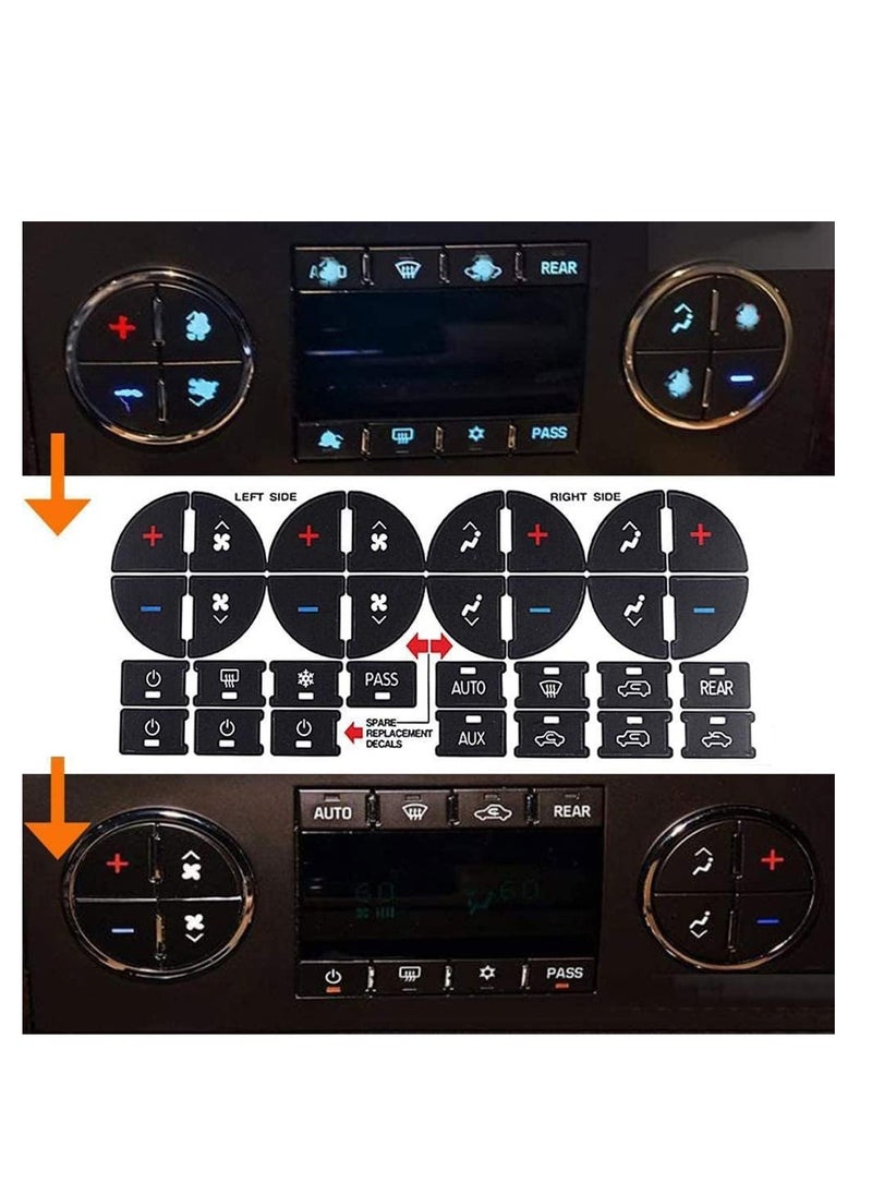 ECVV 3PCS AC Dash Button Sticker Repair Kit Car Interior Accessories Replacement Stickers for Ruined Faded Auto Climate Control Decals Fit Cars, SUVs, Trucks  - Image 2