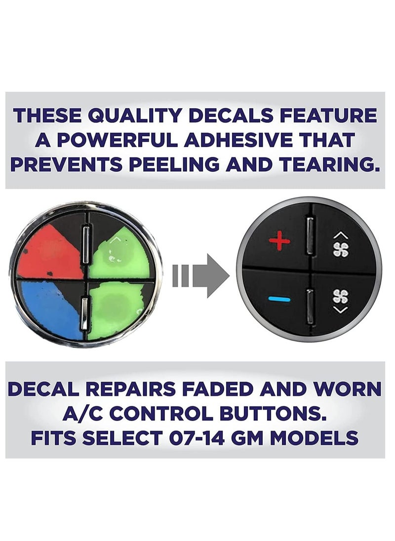 ECVV 3PCS AC Dash Button Sticker Repair Kit Car Interior Accessories Replacement Stickers for Ruined Faded Auto Climate Control Decals Fit Cars, SUVs, Trucks  - Image 3