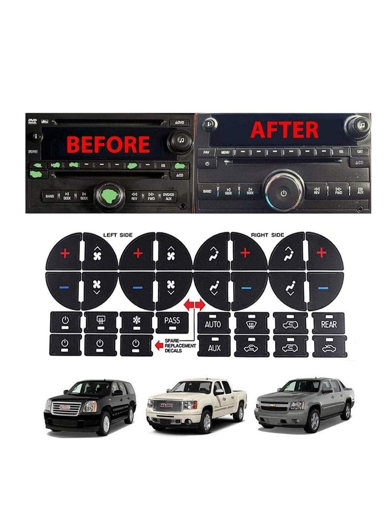 ECVV 3PCS AC Dash Button Sticker Repair Kit Car Interior Accessories Replacement Stickers for Ruined Faded Auto Climate Control Decals Fit Cars, SUVs, Trucks  - Image 4