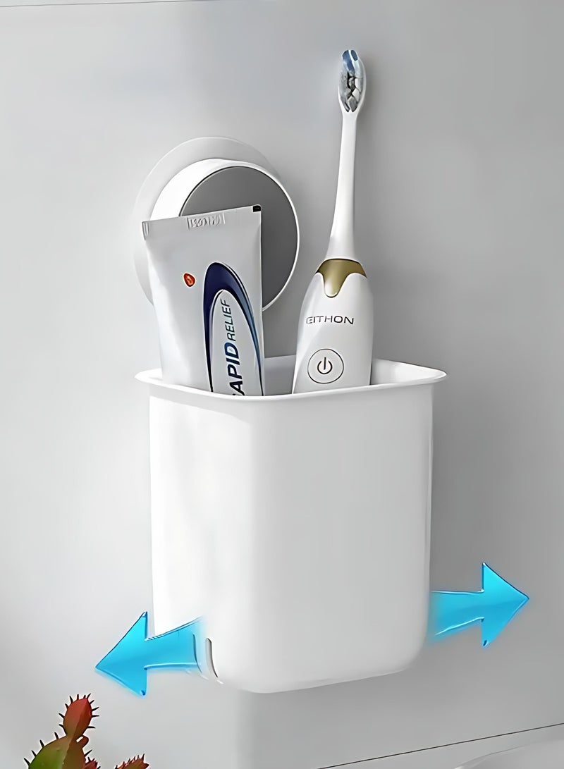 ALMiHomi Toothbrush Holder Wall Mount - No-Drill Adhesive Bathroom Organizer, Anti-Slip Design, Drainable Base, Suitable for Most Surfaces - Image 3