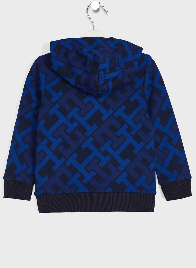 TOMMY HILFIGER Kids Aop Print Monogram Hoodie