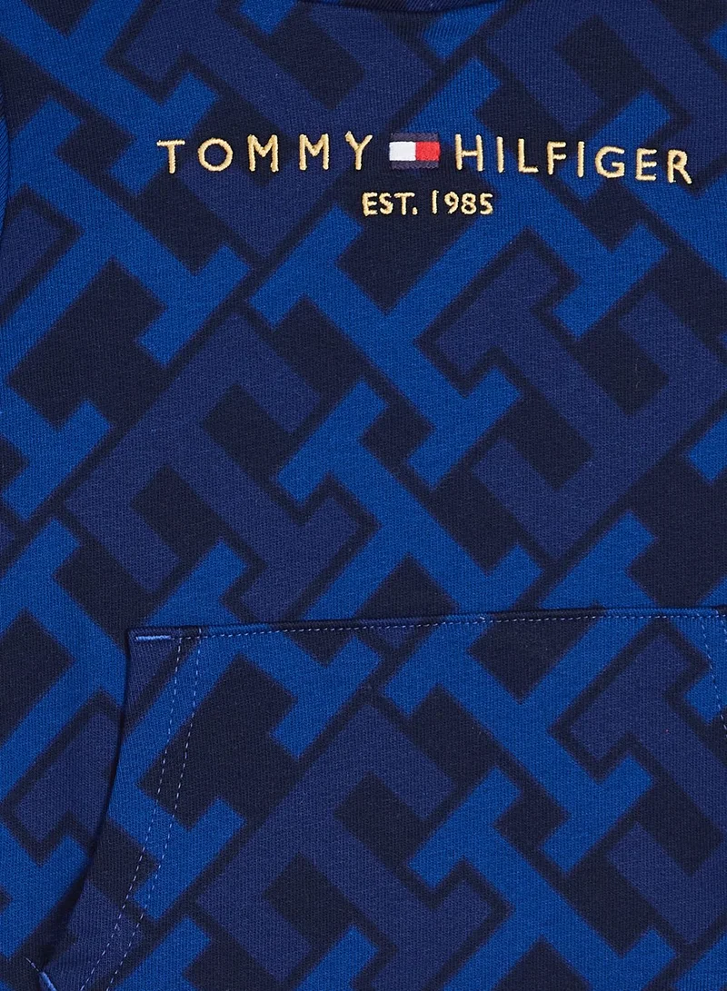 TOMMY HILFIGER Kids Aop Print Monogram Hoodie