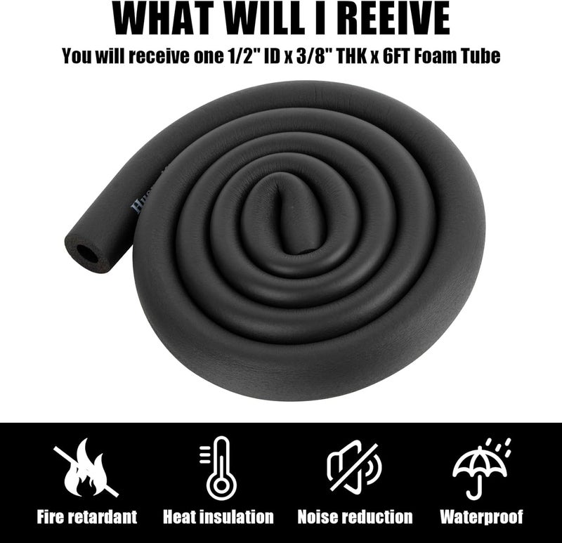 CARGEN Pipe Insulation Foam Tube - Foam Pipe Insulation for Pipe Freeze Protection and Sharp Edge Protection 1/2" ID x 3/8" THK x 6FT - Image 5