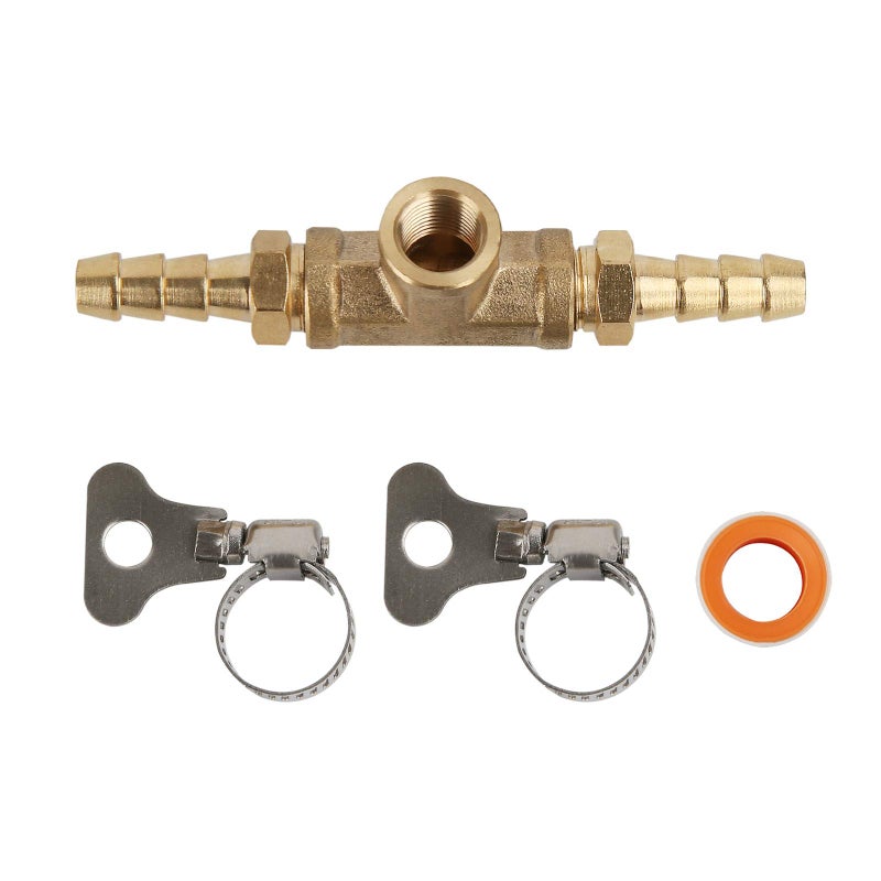 محول ضغط الوقود من MEASUREMAN مع خط الوقود من النحاس TFitting 18NPT أنثوي مع شريط تفلون مناسب لمقياس ضغط الوقود أو المستشعر