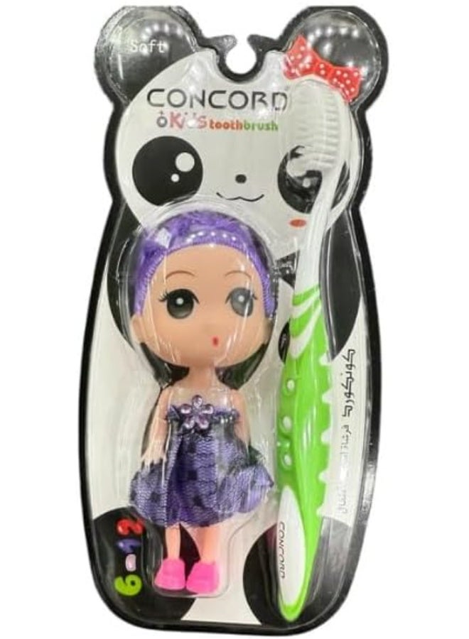 CONCORD Kids Toothbrush Set with Cartoon Character Design MULTICOLOR - Image 1