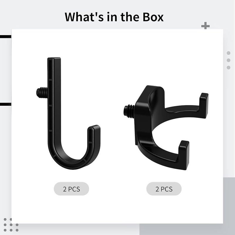 ABS Tool Hanger Set 4 Pack with 2 J Hooks and 2 V Hooks for Garage Shed Storage - Image 3