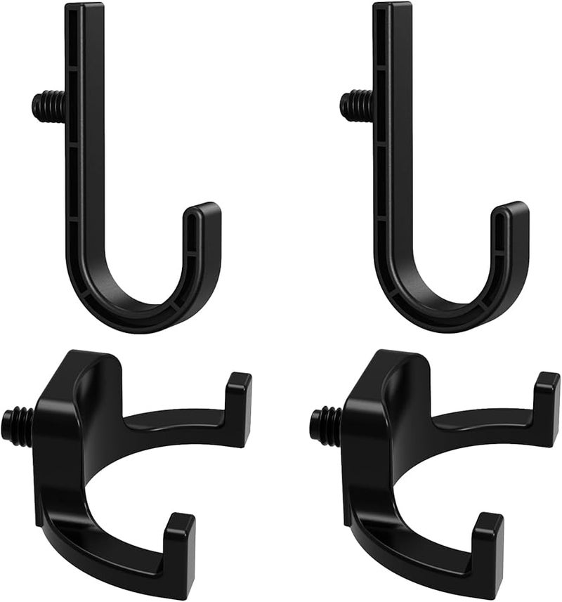 ABS Tool Hanger Set 4 Pack with 2 J Hooks and 2 V Hooks for Garage Shed Storage - Image 1