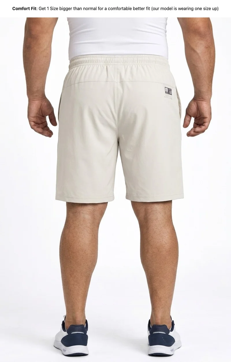 Moveletix Men's Plus Size Training Shorts Beige