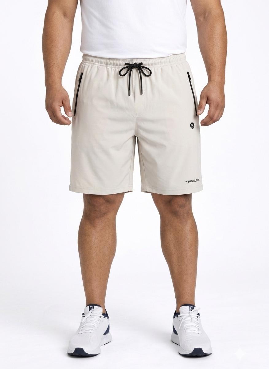 Moveletix Men's Plus Size Training Shorts Beige