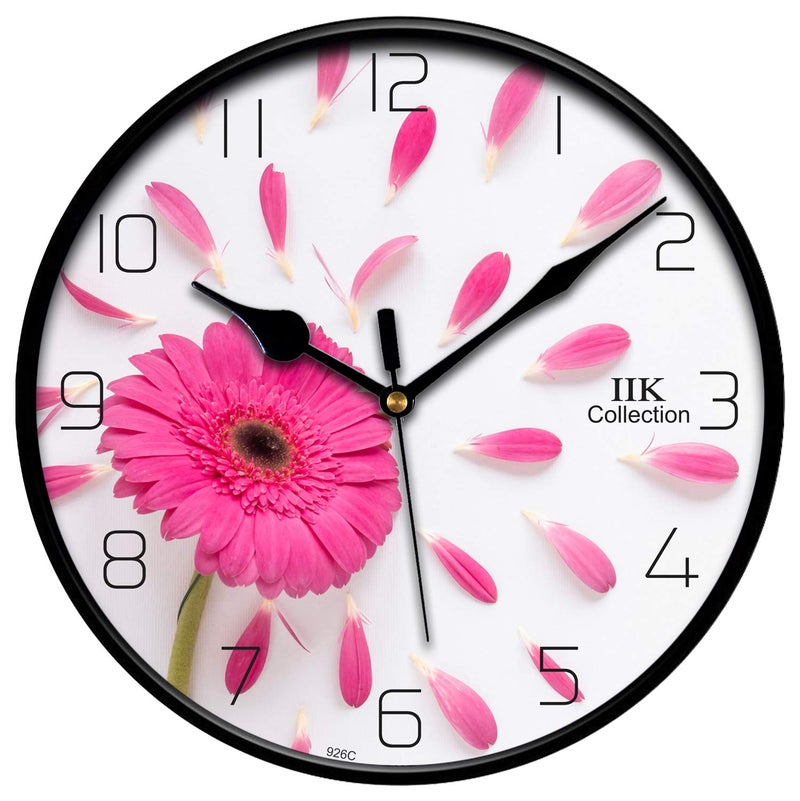 IIK COLLECTION 12-inch Designer Plastic Analogue Round WallClock for Home, Kitchen, Living Room, Bedroom, Office (30 cm x 30 cm x 6 cm) - Image 1