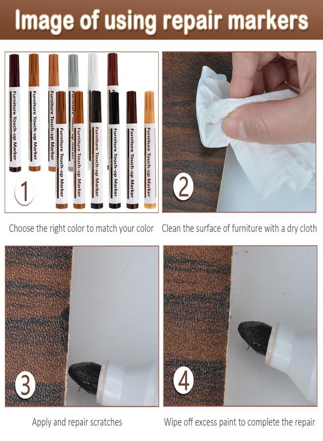 SEISSO أقلام أثاث جديدة محدثة للتصحيح، 12 لون منMarkers إصلاح خدوش الخشب، أدوات إصلاح احترافية للبقع، والخدوش، وأرضيات الخشب، والطاولات، وأعمدة الأسرة - Image 3