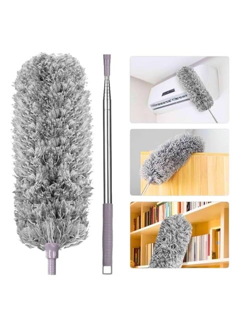 Heavy Duty Washable Telescopic Duster, Stainless Steel Microfiber Telescopic Pole and Bendable Broom, Extra Long Extendable Duster Up to 3m for Ceiling Cobwebs