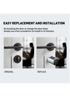 Generic S1 Tuya BLE Smart Electronic Door Lock with DIY Cylinder Core Fingerprint APP Keys IC Card Unlock for Home Hotel (White)  - Image 4