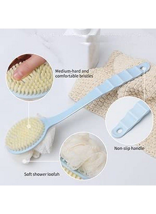 TERXA 2 In 1 Body Brush & Back Brush | Back Scrubber | Double Sided Bath Brush | Long Handled Shower Brush For Wet & Dry | Bathing Tool & Accessories (Pack of 1,Multicolor) - Image 5