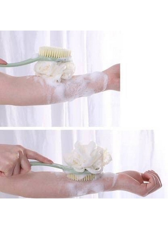 TERXA 2 In 1 Body Brush & Back Brush | Back Scrubber | Double Sided Bath Brush | Long Handled Shower Brush For Wet & Dry | Bathing Tool & Accessories (Pack of 1,Multicolor) - Image 4