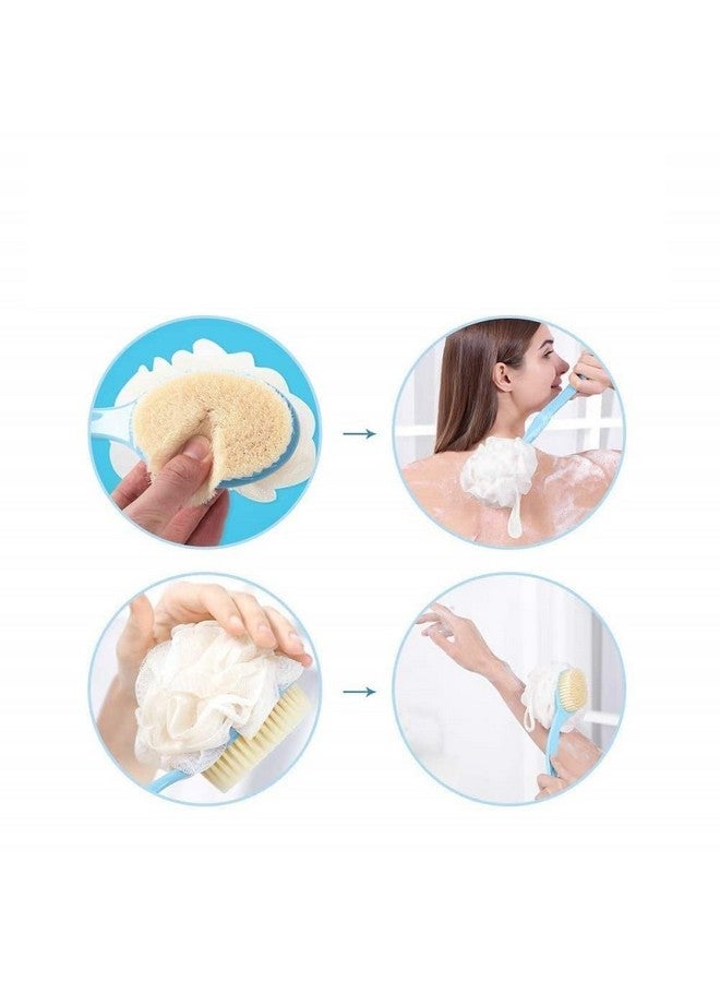 TERXA 2 In 1 Body Brush & Back Brush | Back Scrubber | Double Sided Bath Brush | Long Handled Shower Brush For Wet & Dry | Bathing Tool & Accessories (Pack of 1,Multicolor) - Image 3
