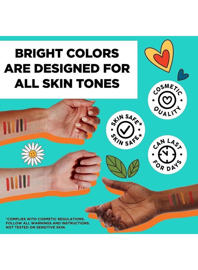BodyMark BIC BodyMark Expansion Pack Temporary Tattoo Marker for Skin, Premium Brush Tip, 6 Count Pack of Assorted Colors and Stencils, One Eraser Touch Up Pen, Skin-Safe Temporary Tattoo Markers Set - Image 2
