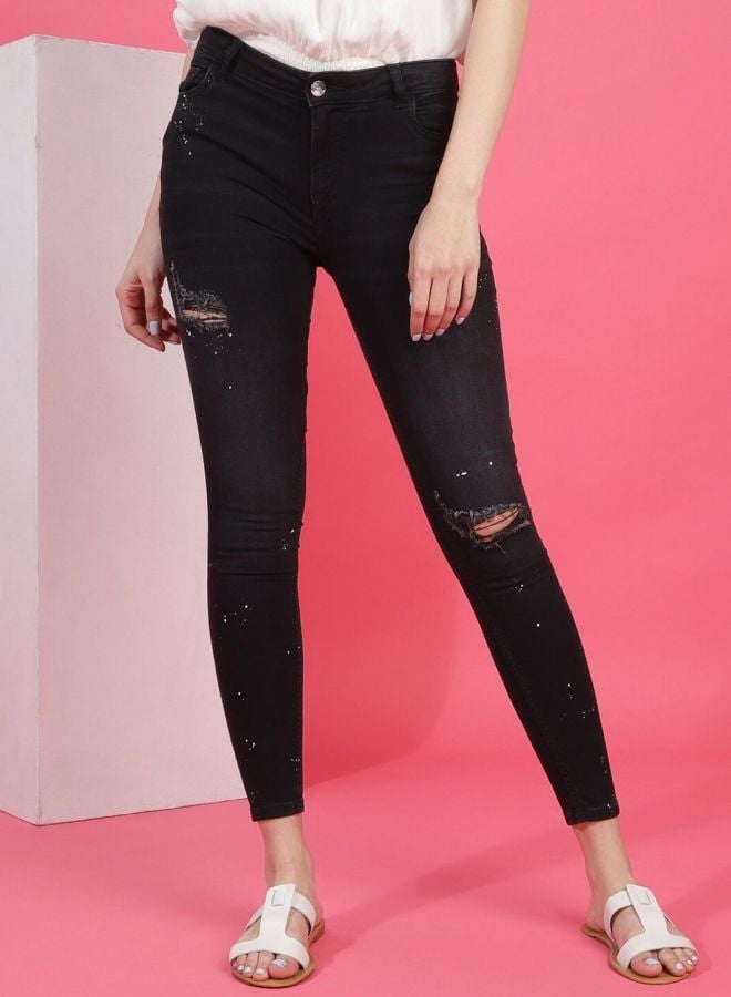 Freehand Women Skinny Fit Solid Mid Rise Jeans - Image 1