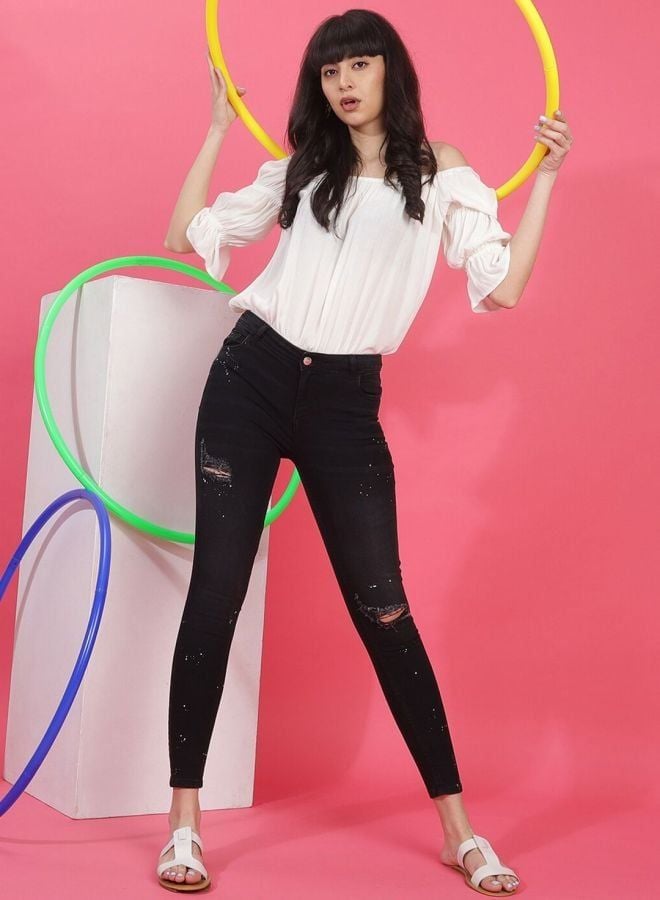 Freehand Women Skinny Fit Solid Mid Rise Jeans - Image 4