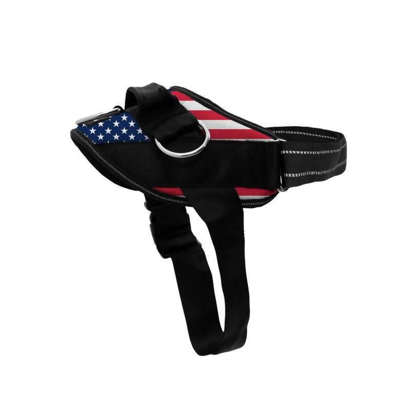 SHAWNCO, Essential Dog Harness, No-Pull Pet Vest with 3 Side Rings, No Choke, Reflective, Adjustable and Padded Pet Harness for Easy Walking and Training (Stars and Stripes, S) - Image 1